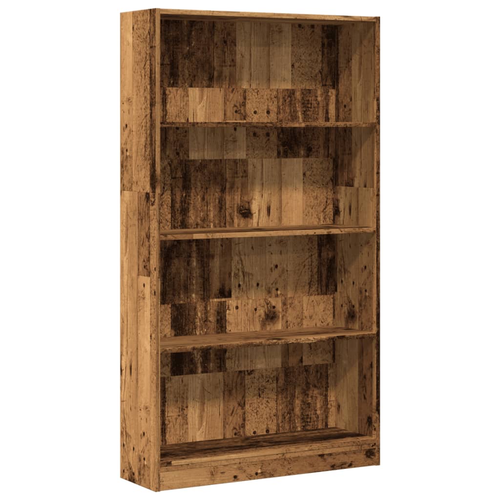 Boekenkast 80x24x143 cm bewerkt hout oud houtkleurig