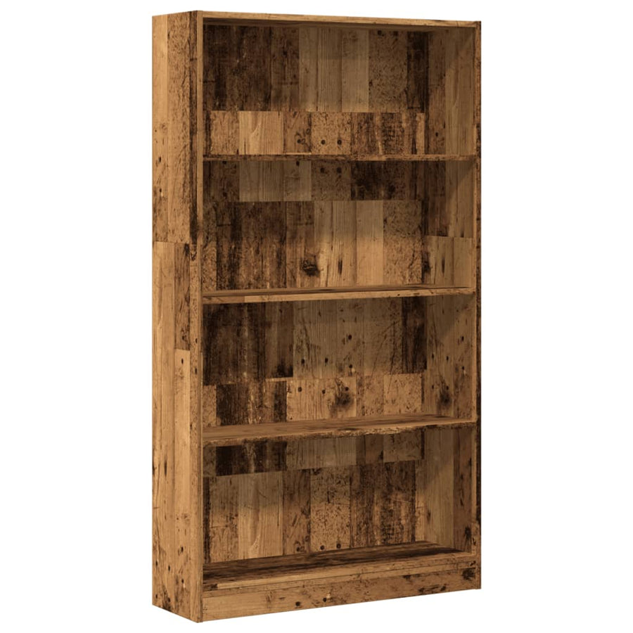 Boekenkast 80x24x143 cm bewerkt hout oud houtkleurig