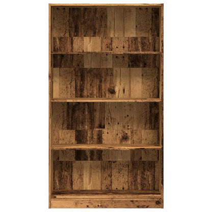 Boekenkast 80x24x143 cm bewerkt hout oud houtkleurig