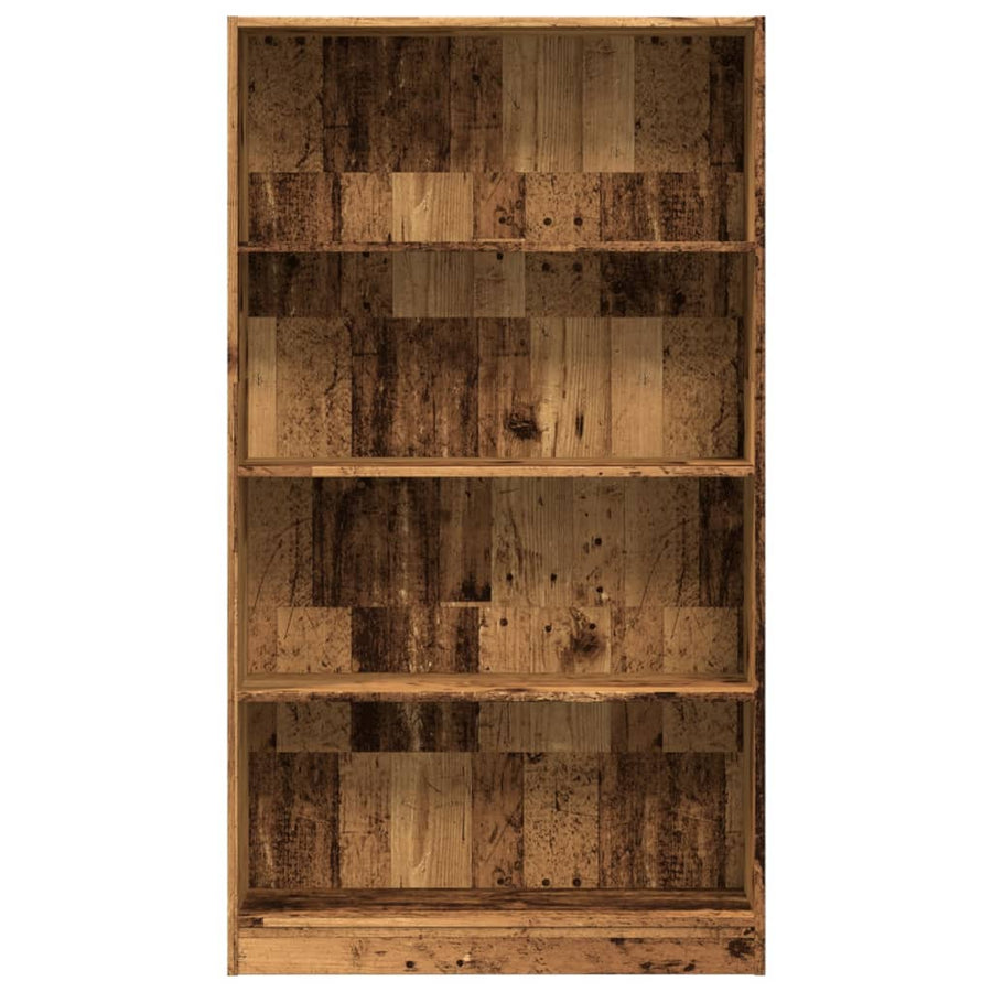 Boekenkast 80x24x143 cm bewerkt hout oud houtkleurig