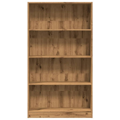 Boekenkast 80x24x143 cm bewerkt hout artisanaal eikenkleurig