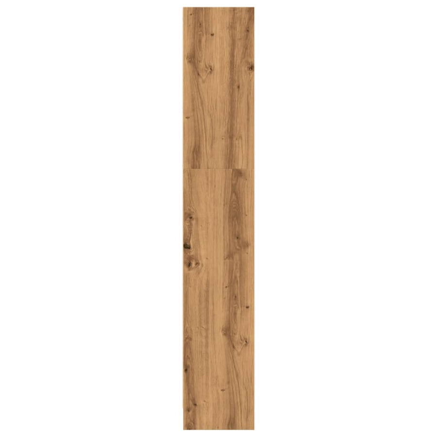 Boekenkast 80x24x143 cm bewerkt hout artisanaal eikenkleurig