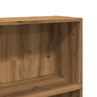Boekenkast 80x24x143 cm bewerkt hout artisanaal eikenkleurig