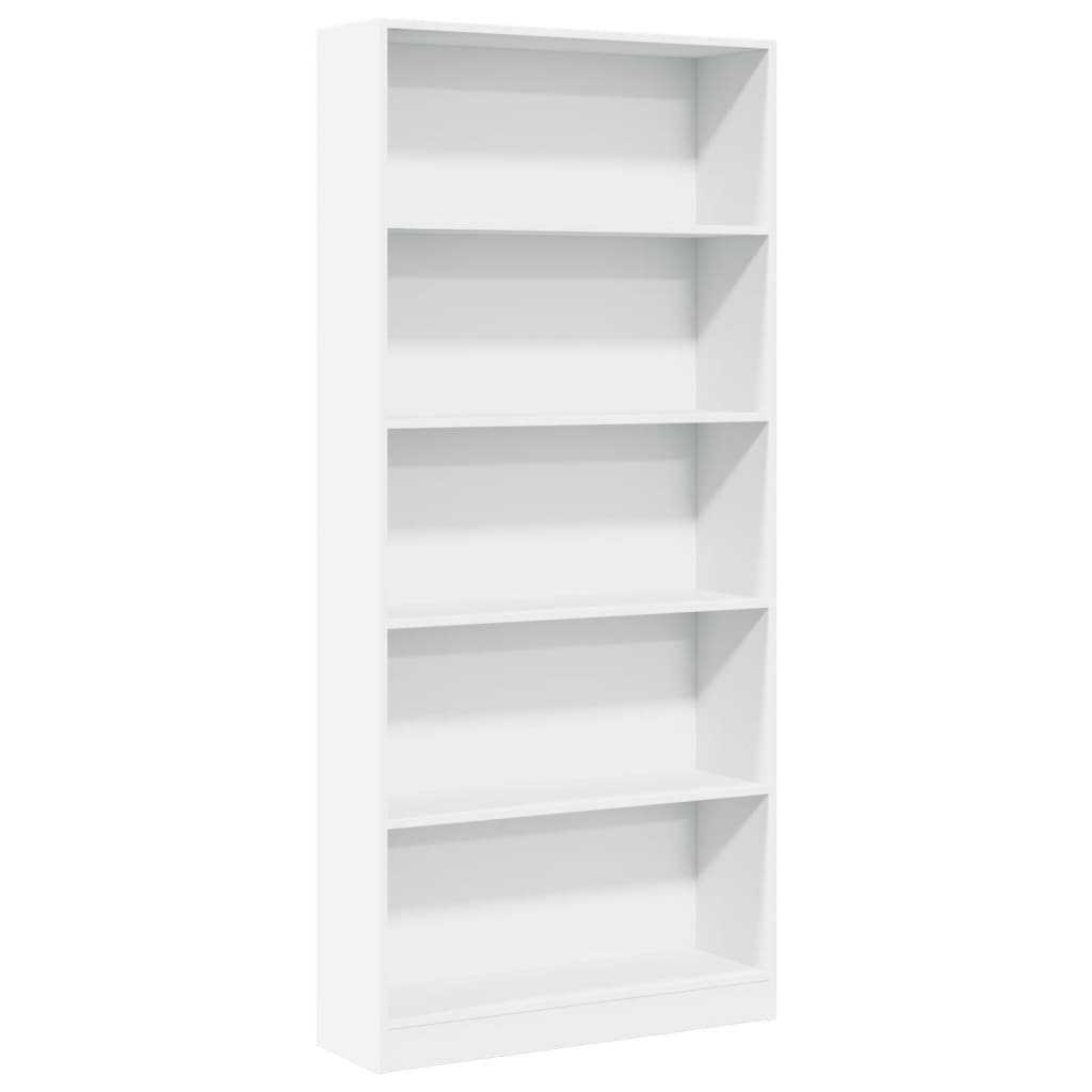 Boekenkast 80x24x176 cm bewerkt hout wit