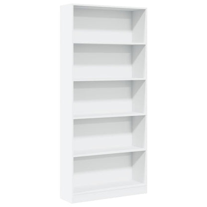 Boekenkast 80x24x176 cm bewerkt hout wit