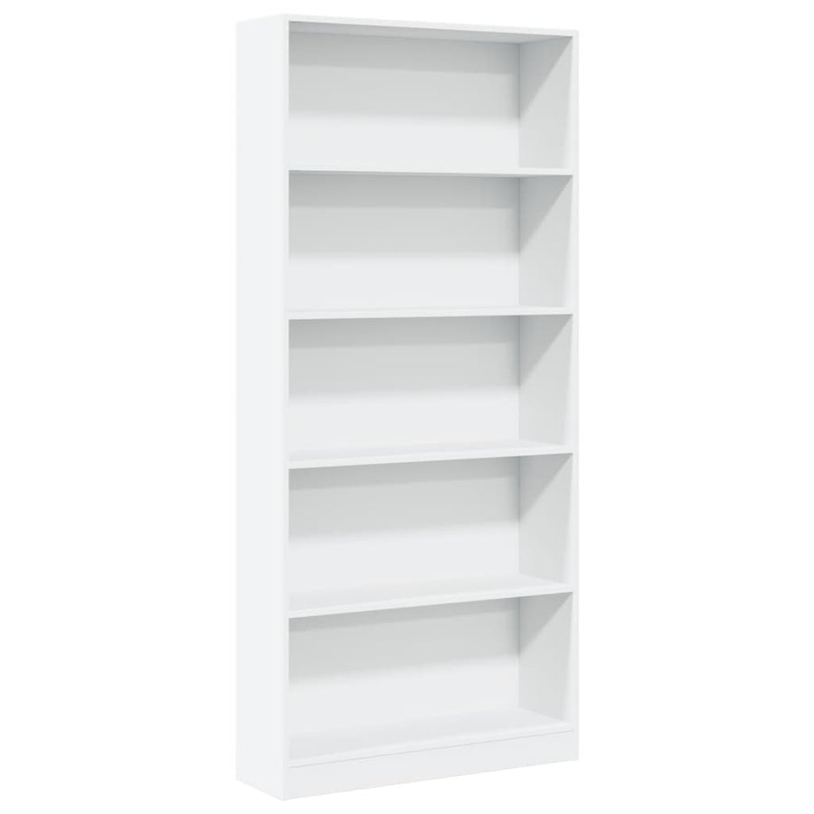 Boekenkast 80x24x176 cm bewerkt hout wit