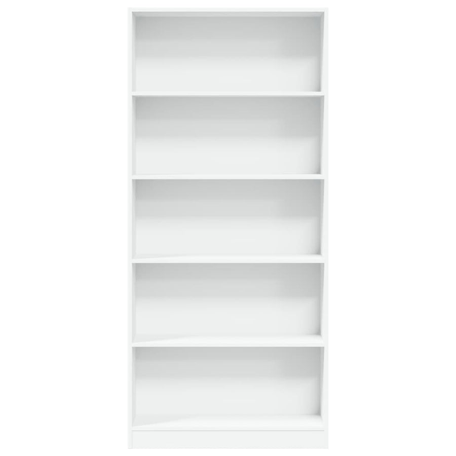 Boekenkast 80x24x176 cm bewerkt hout wit