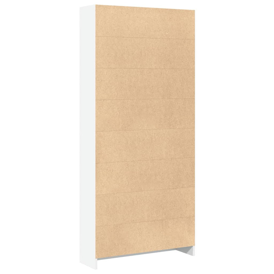 Boekenkast 80x24x176 cm bewerkt hout wit