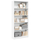 Bookcase 80x24x176 cm engineered wood white