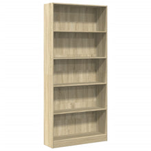 Boekenkast 80x24x176 cm bewerkt hout sonoma eikenkleurig