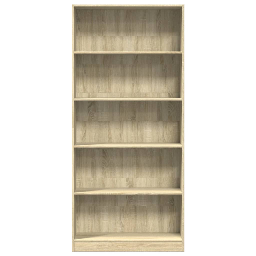 Boekenkast 80x24x176 cm bewerkt hout sonoma eikenkleurig