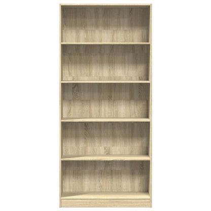 Boekenkast 80x24x176 cm bewerkt hout sonoma eikenkleurig