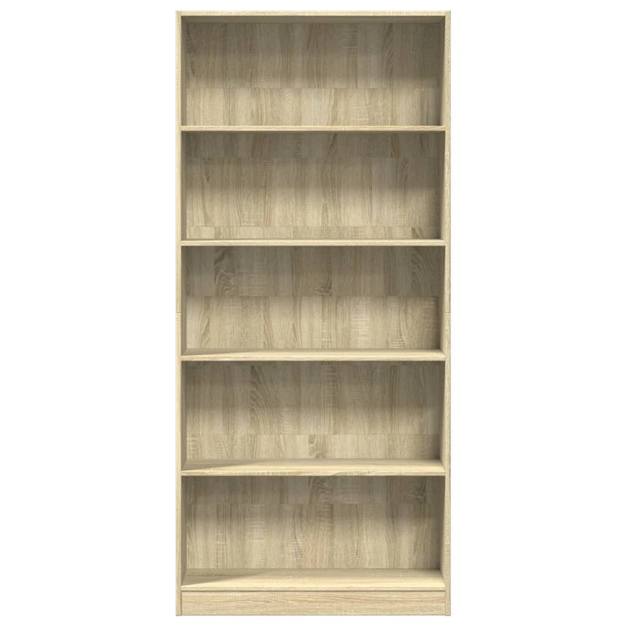 Boekenkast 80x24x176 cm bewerkt hout sonoma eikenkleurig