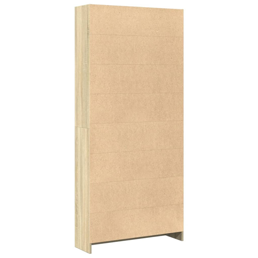 Boekenkast 80x24x176 cm bewerkt hout sonoma eikenkleurig