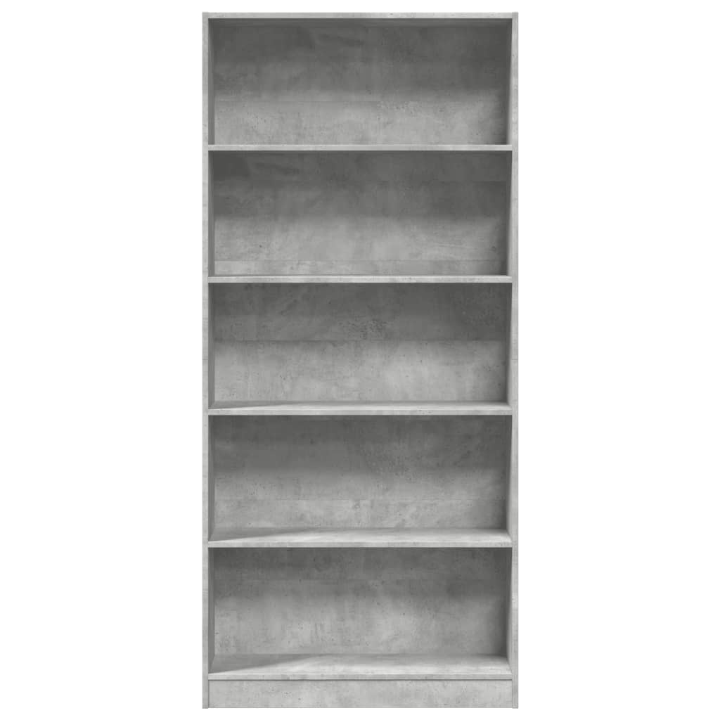Boekenkast 80x24x176 cm bewerkt hout betongrijs