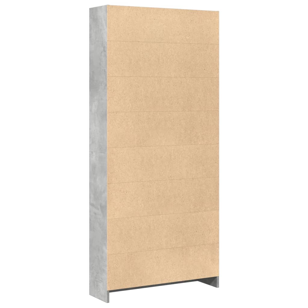Boekenkast 80x24x176 cm bewerkt hout betongrijs