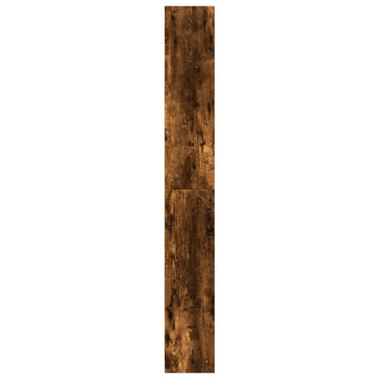 Boekenkast 80x24x176 cm bewerkt hout gerookt eikenkleurig