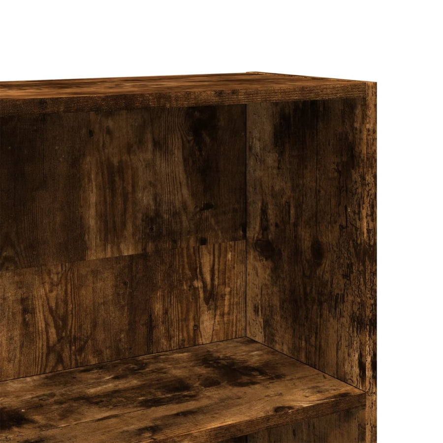 Boekenkast 80x24x176 cm bewerkt hout gerookt eikenkleurig
