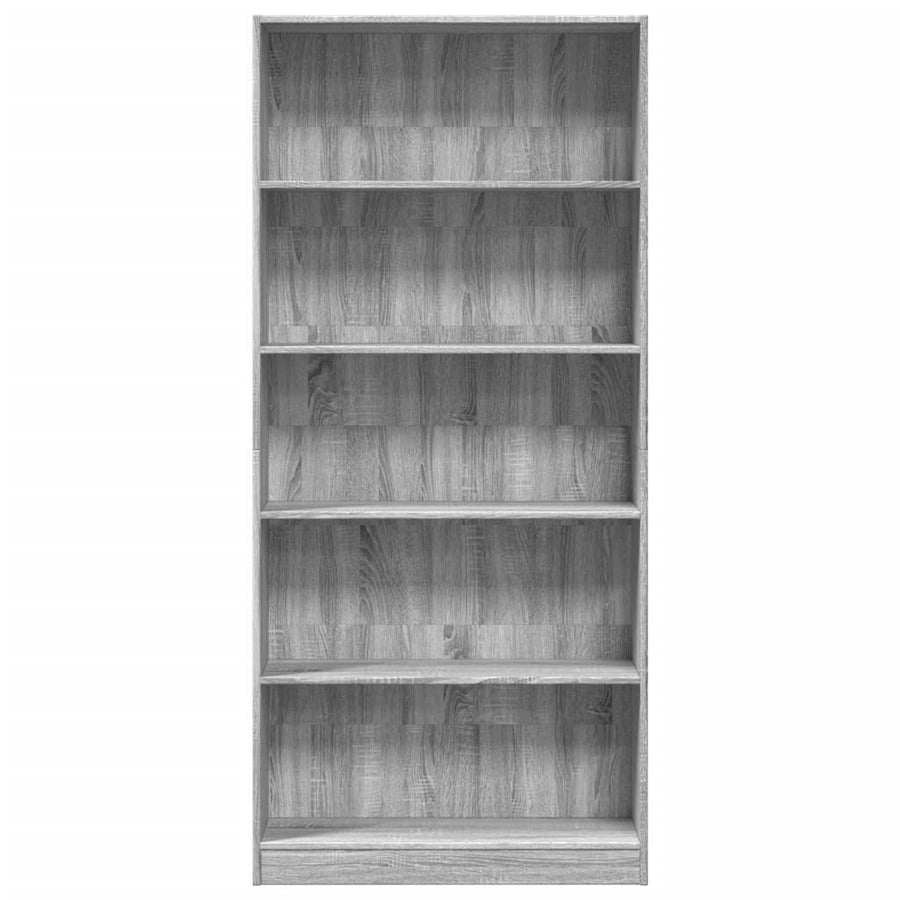 Boekenkast 80x24x176 cm bewerkt hout grijs sonoma eikenkleurig