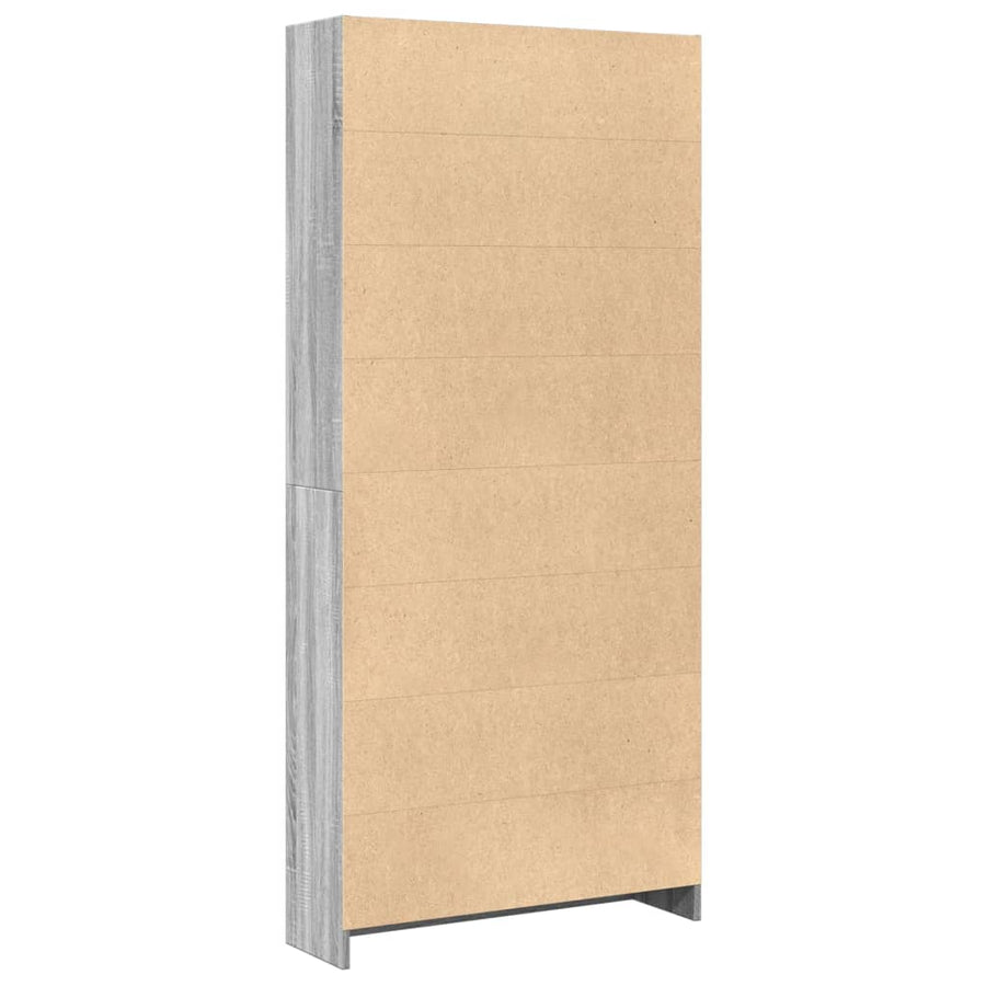Boekenkast 80x24x176 cm bewerkt hout grijs sonoma eikenkleurig