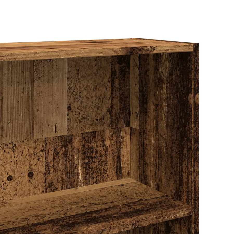 Boekenkast 80x24x176 cm bewerkt hout oud houtkleurig