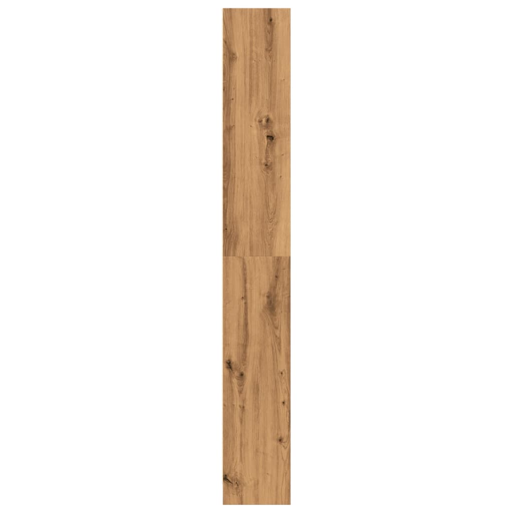 Boekenkast 80x24x176 cm bewerkt hout artisanaal eikenkleurig