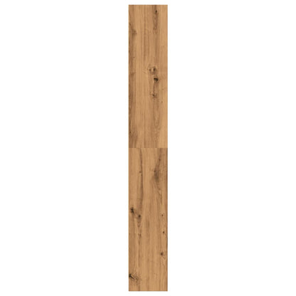 Boekenkast 80x24x176 cm bewerkt hout artisanaal eikenkleurig