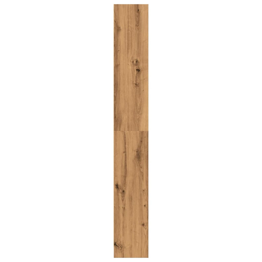 Boekenkast 80x24x176 cm bewerkt hout artisanaal eikenkleurig