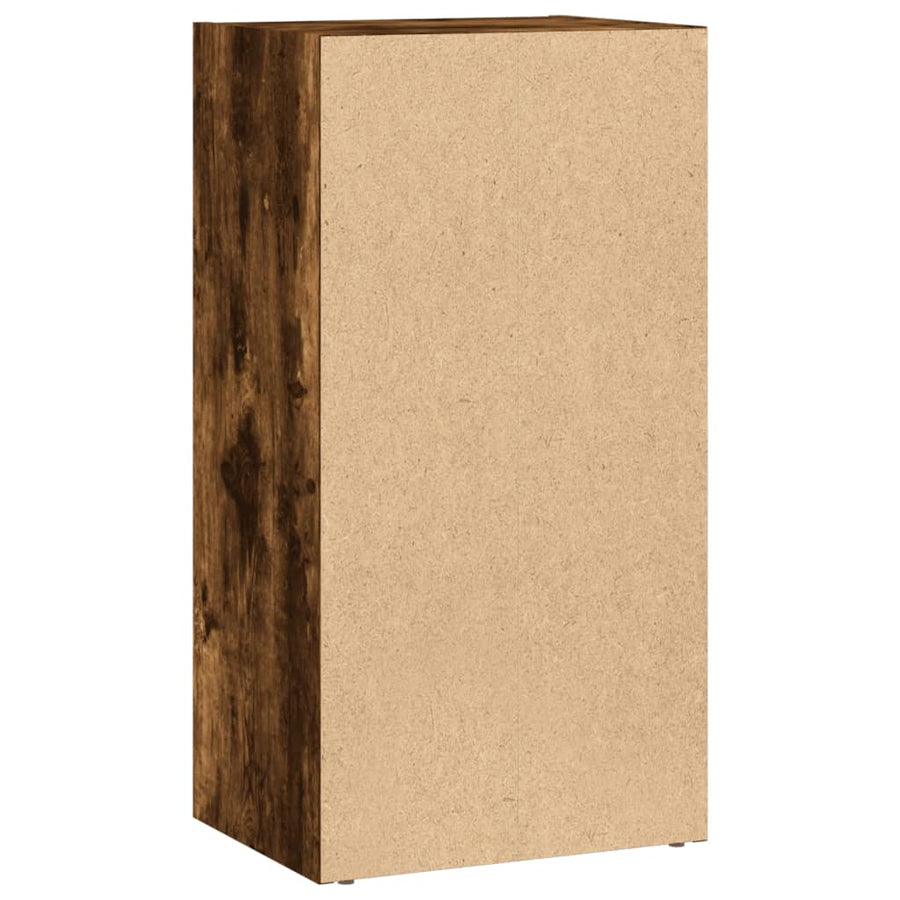 Boekenkast 40x30x77 cm bewerkt hout gerookt eikenkleurig