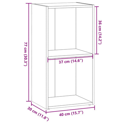 Boekenkast 40x30x77 cm bewerkt hout gerookt eikenkleurig