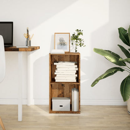 Boekenkast 40x30x77 cm bewerkt hout oud houtkleurig