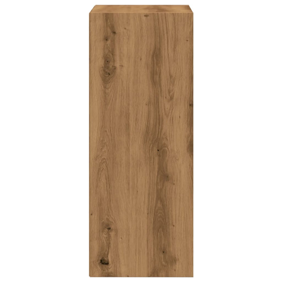 Boekenkast 40x30x77 cm bewerkt hout artisanaal eikenkleurig