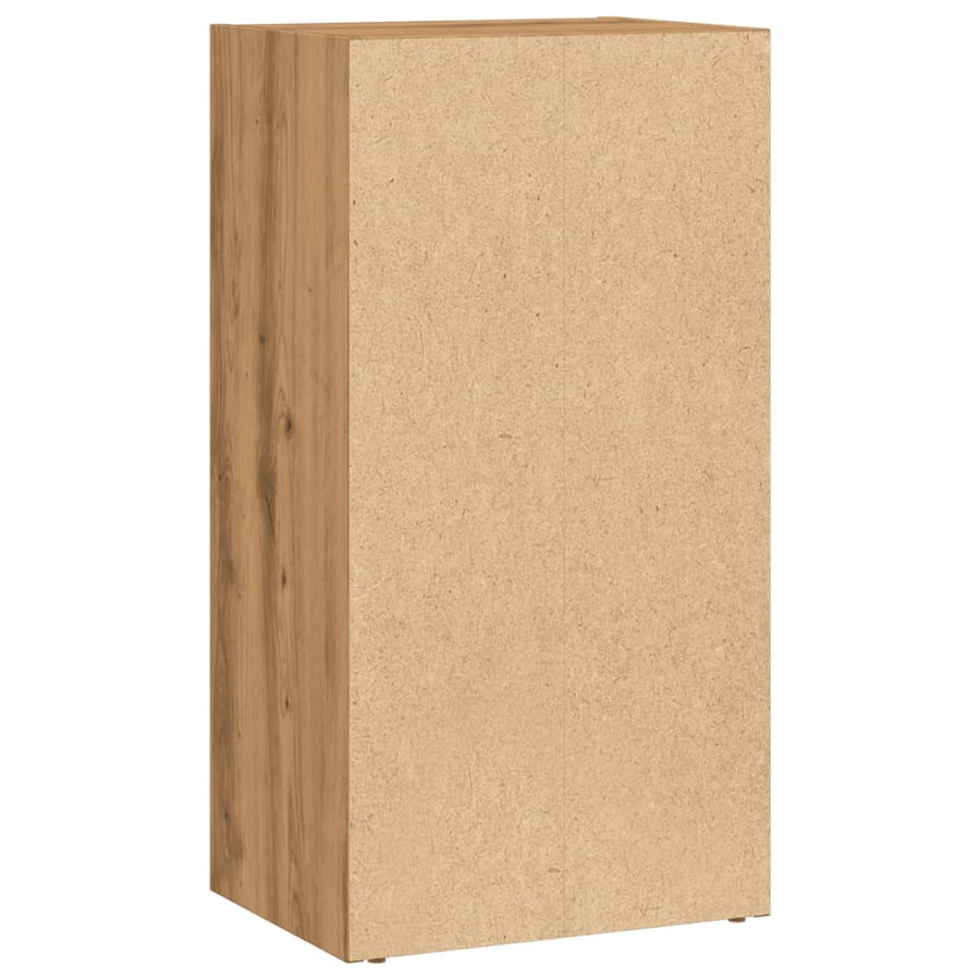 Boekenkast 40x30x77 cm bewerkt hout artisanaal eikenkleurig