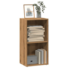 Boekenkast 40x30x77 cm bewerkt hout artisanaal eikenkleurig