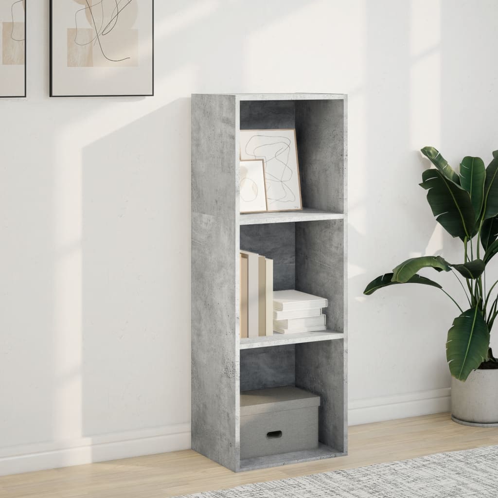 Boekenkast 40x30x114 cm bewerkt hout betongrijs