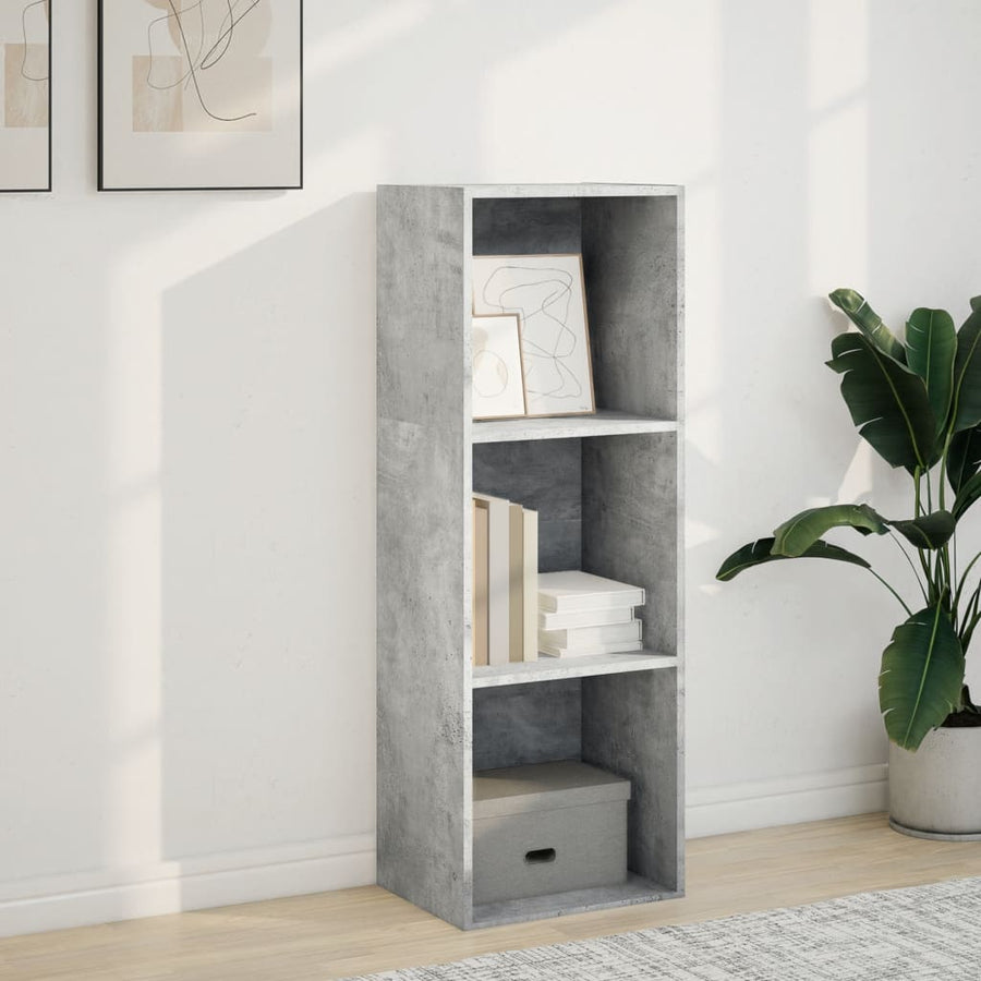 Boekenkast 40x30x114 cm bewerkt hout betongrijs