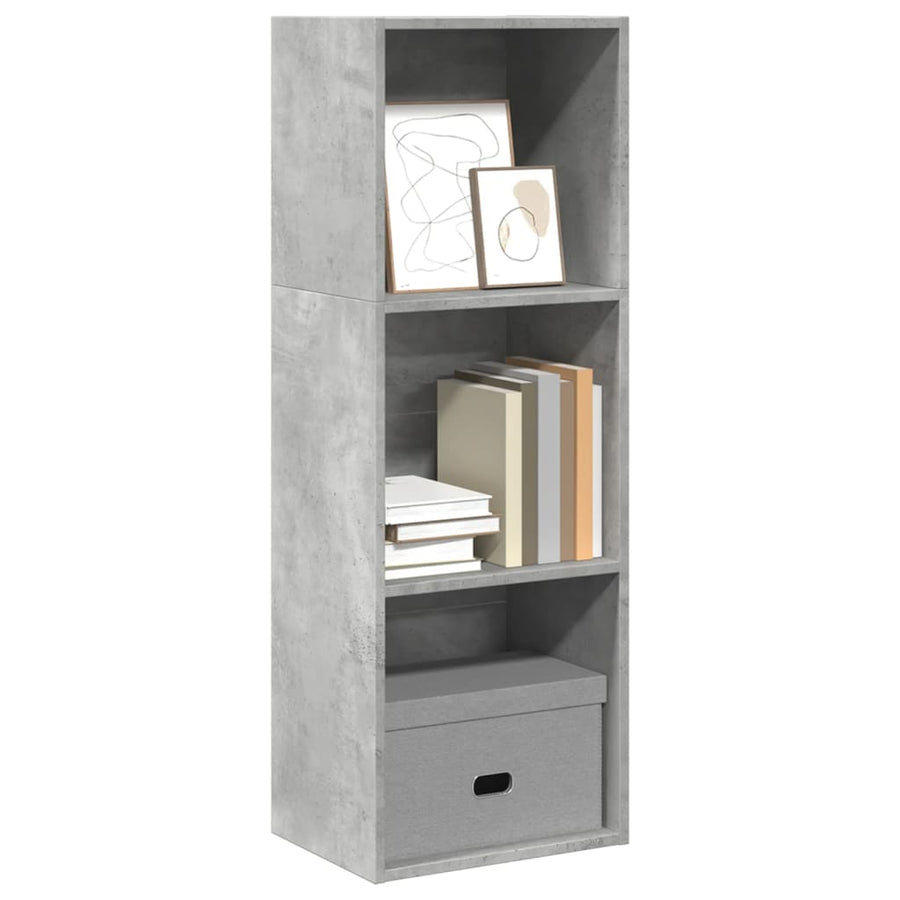 Boekenkast 40x30x114 cm bewerkt hout betongrijs