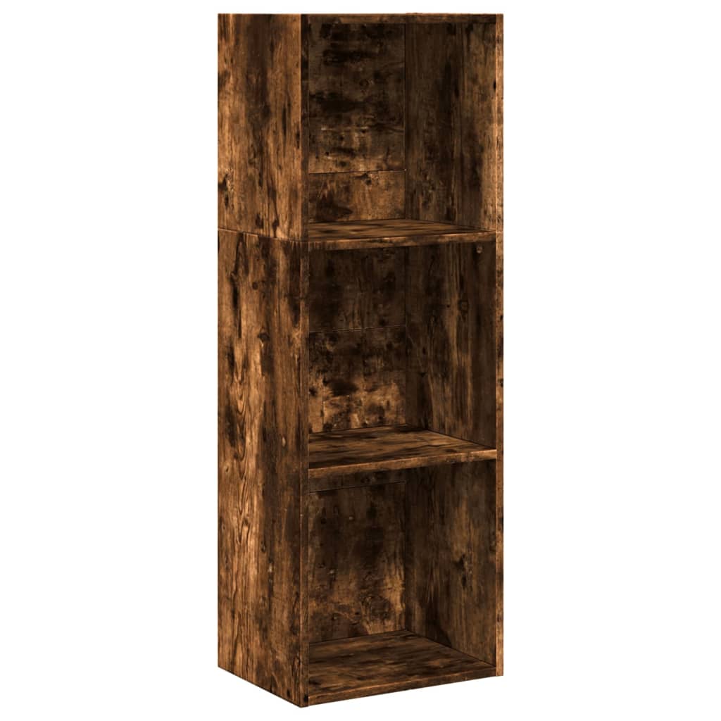 Boekenkast 40x30x114 cm bewerkt hout gerookt eikenkleurig