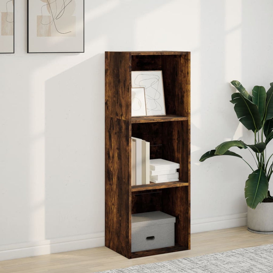 Boekenkast 40x30x114 cm bewerkt hout gerookt eikenkleurig