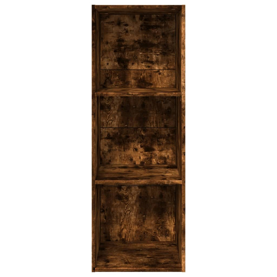Boekenkast 40x30x114 cm bewerkt hout gerookt eikenkleurig