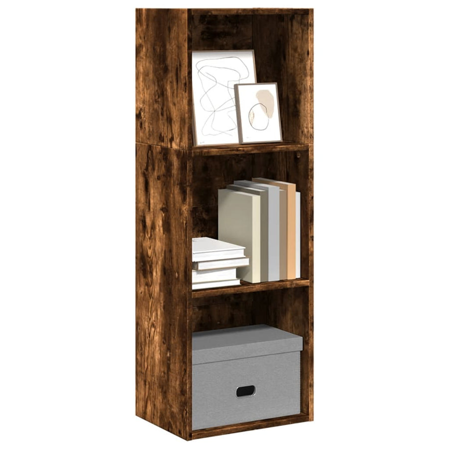 Boekenkast 40x30x114 cm bewerkt hout gerookt eikenkleurig