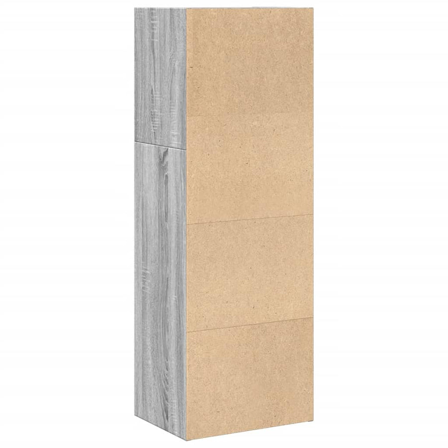 Boekenkast 40x30x114 cm bewerkt hout grijs sonoma eikenkleurig