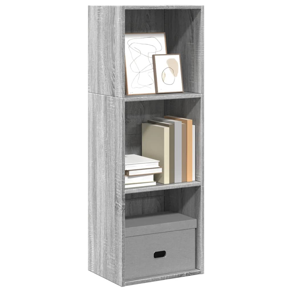 Boekenkast 40x30x114 cm bewerkt hout grijs sonoma eikenkleurig