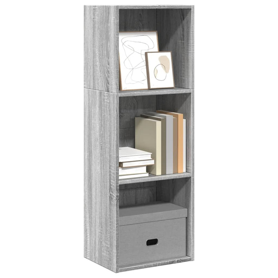 Boekenkast 40x30x114 cm bewerkt hout grijs sonoma eikenkleurig