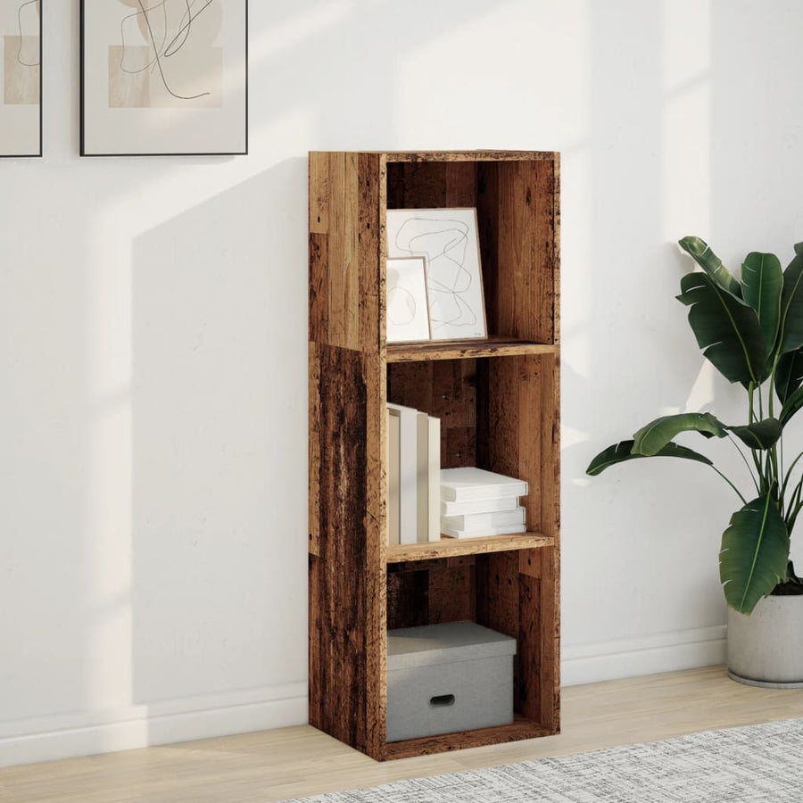 Boekenkast 40x30x114 cm bewerkt hout oud houtkleurig