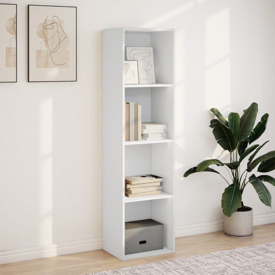 Boekenkast 40x30x152 cm bewerkt hout wit