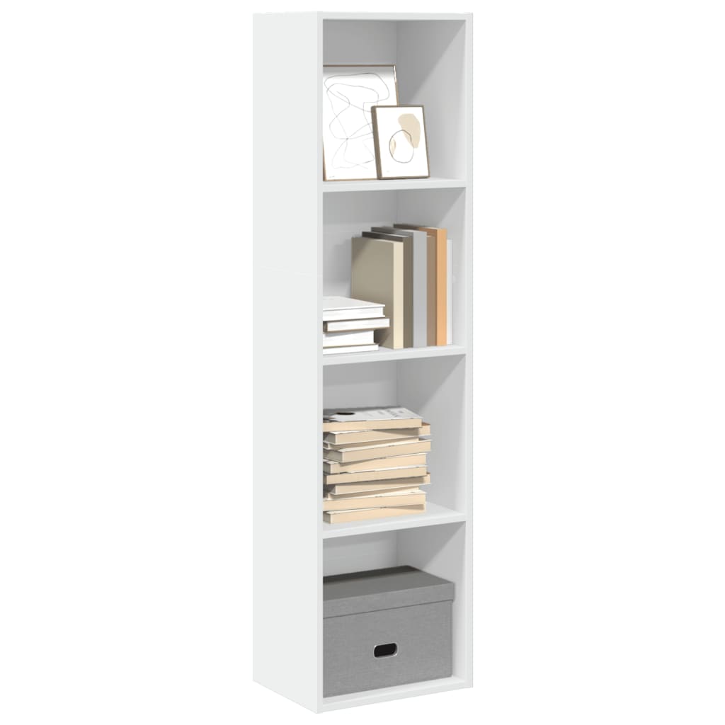 Boekenkast 40x30x152 cm bewerkt hout wit