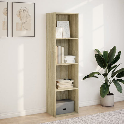 Boekenkast 40x30x152 cm bewerkt hout sonoma eikenkleurig