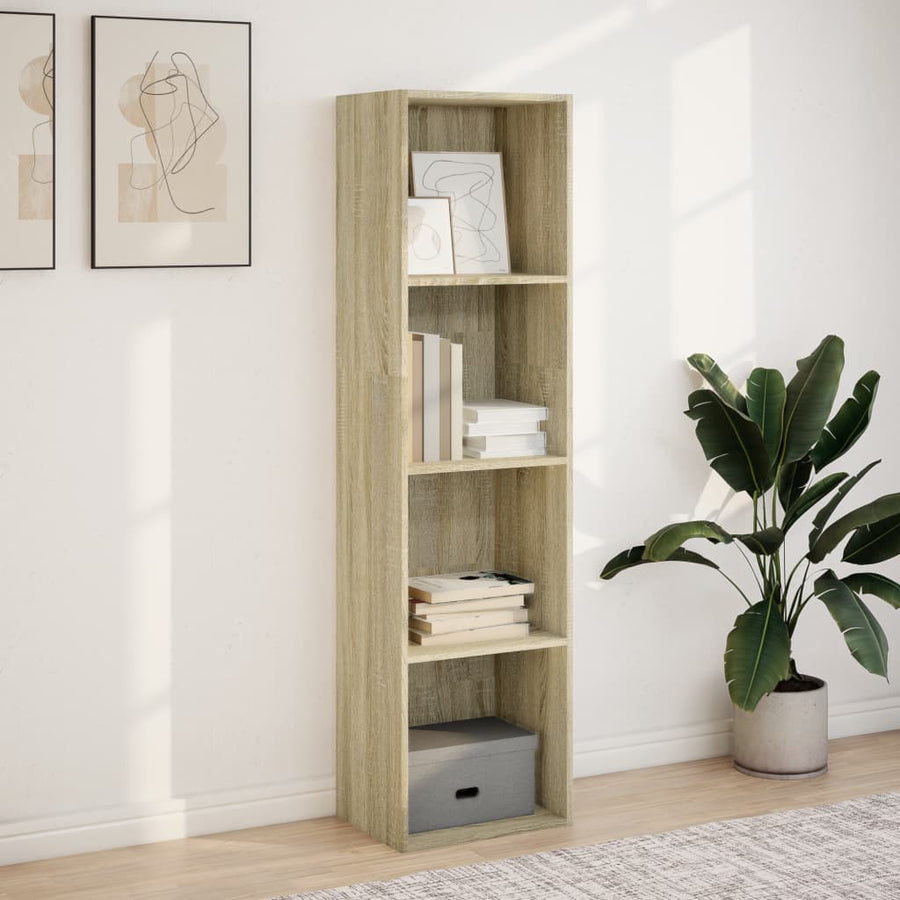 Boekenkast 40x30x152 cm bewerkt hout sonoma eikenkleurig
