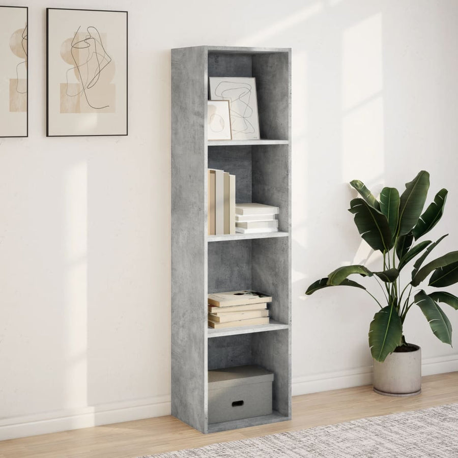 Boekenkast 40x30x152 cm bewerkt hout betongrijs